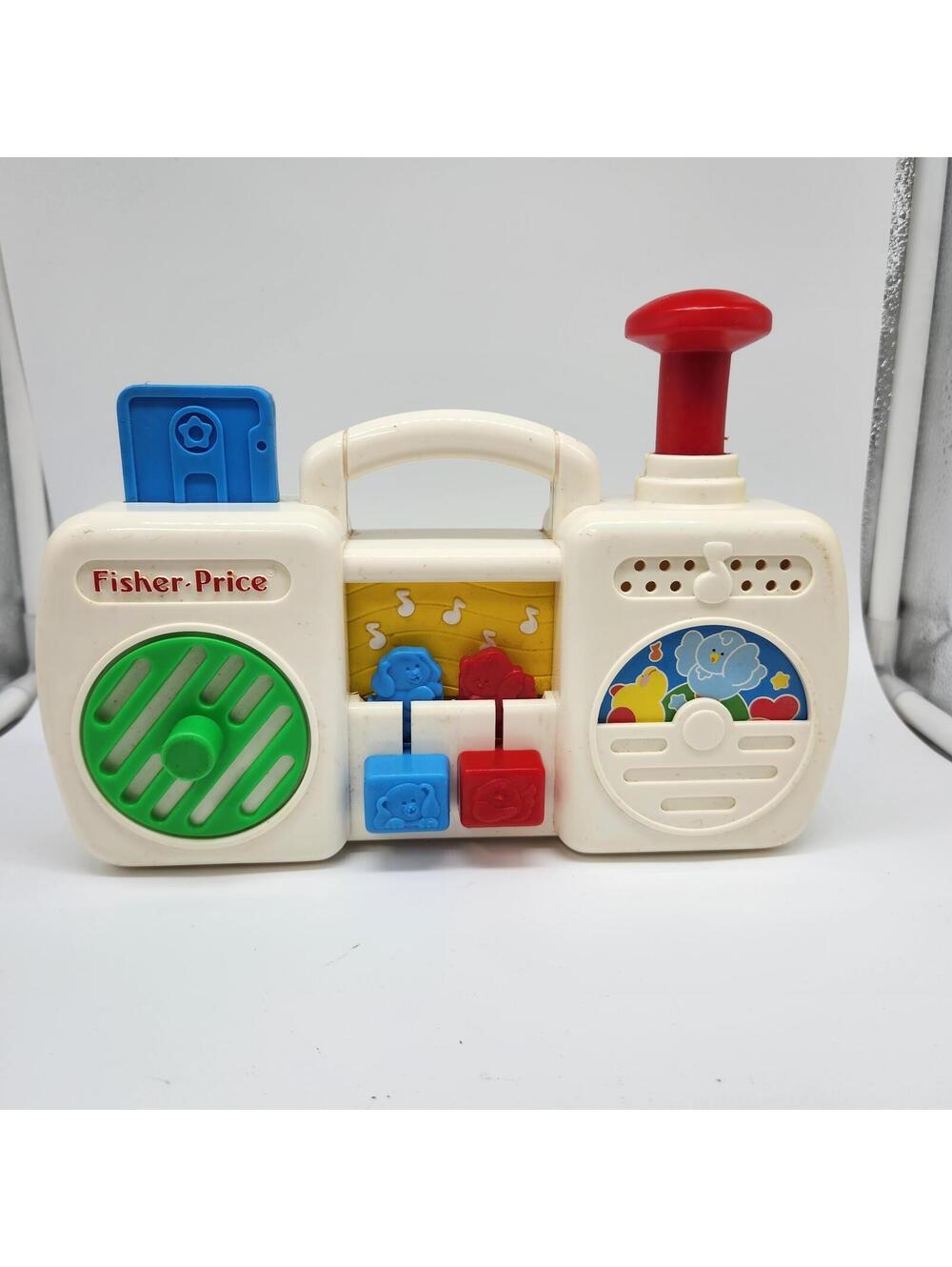 Vintage Fisher Price Music Box Radio Pull Toy Baby Toddler Nursery Rhyme USA